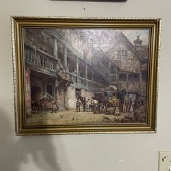 Print of the Painting The Departure by British Artist Frank Moss 20”x16