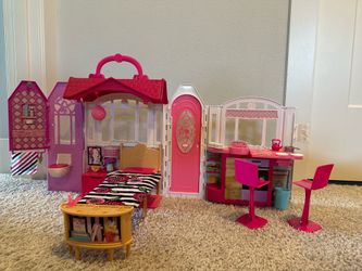 Barbie Glam Getaway Portable Dollhouse (2015) – Excellent Condition + All Original Accessories