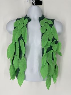 Handmade DIY leaf vest costume, inspired by Branch from the Trolls movie