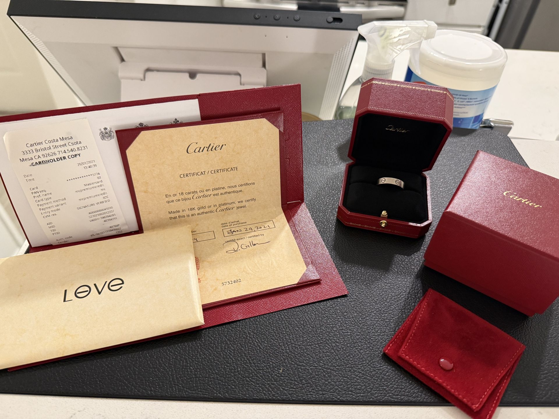 Cartier love ring size 10