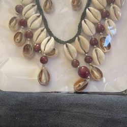 Cowrie Shell Jewelry Set-Burgundy 