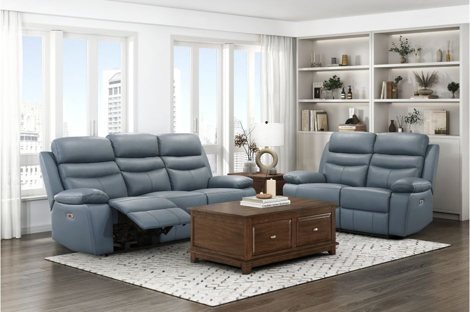 BRAND NEW POWER RECLINING SOFA AND LOVESEAT GENUINE LEATHER SET