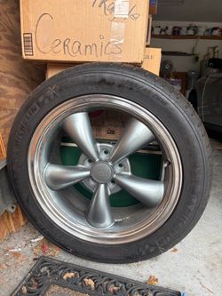 18 inch American Muscle rim with slightly used Michelin tire