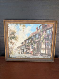 "The Mermaid Inn, Rye" lithograph on canvas by artist Marty Bell