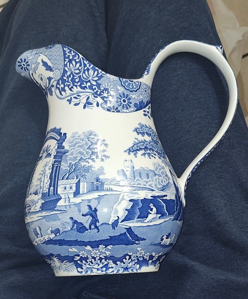 SPODE BLUE ITALIAN Coffee Pot  & Pitcher Set Made In England