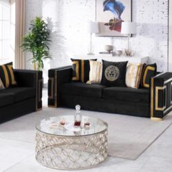 NEW VELVET SOFA & LOVESEAT AVAILABLE IN BLACK, BLUE AND GRAY! MINAS HOME FURNITURE ! 851 Van Houten Ave Clifton NJ 07013