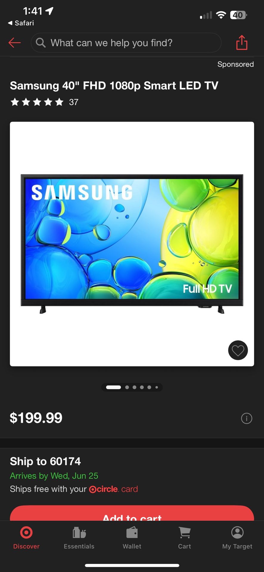 Samsung 40” TV