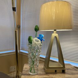 Crystal Vase With Glass Flowers