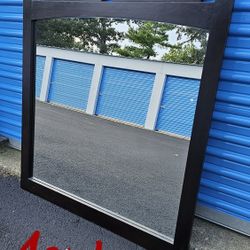 Mirror Dark Wood Wall Hanging Or Attach To Dresser