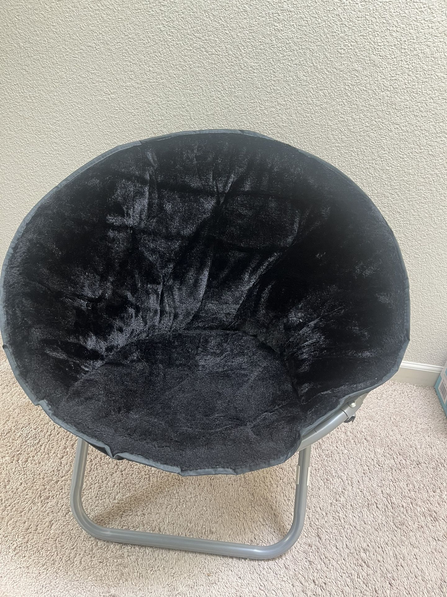 Urban Lifestyle Faux Fur Saucer Chair Round Folding Chair