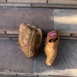 Two Rawlings Baseball /Softball Gloves 