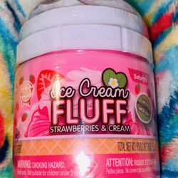 Orb Ice Cream Fluff Strawberry Mix Ins Scented Kids Slime Toy 