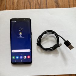 Samsung Phone Galaxy S8 Black 64GB/Unlocked/USB-C Charging Cable