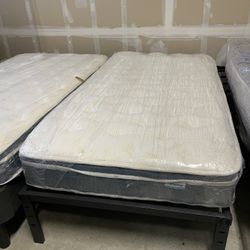 Twin Mattress with Basic Bed Frame ($175 a set)
