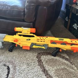 Nerf Longshot CS-6 - All Components- Also Small Drawing On Ammo Box And Few Scratches And No Ammo Icon N Strike Long Shot