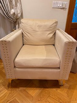 Accent Chair with gold metal