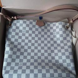 Louis Vuitton Graceful Damier Azur Ballerina Pink MM