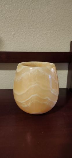 Alabaster candle holder