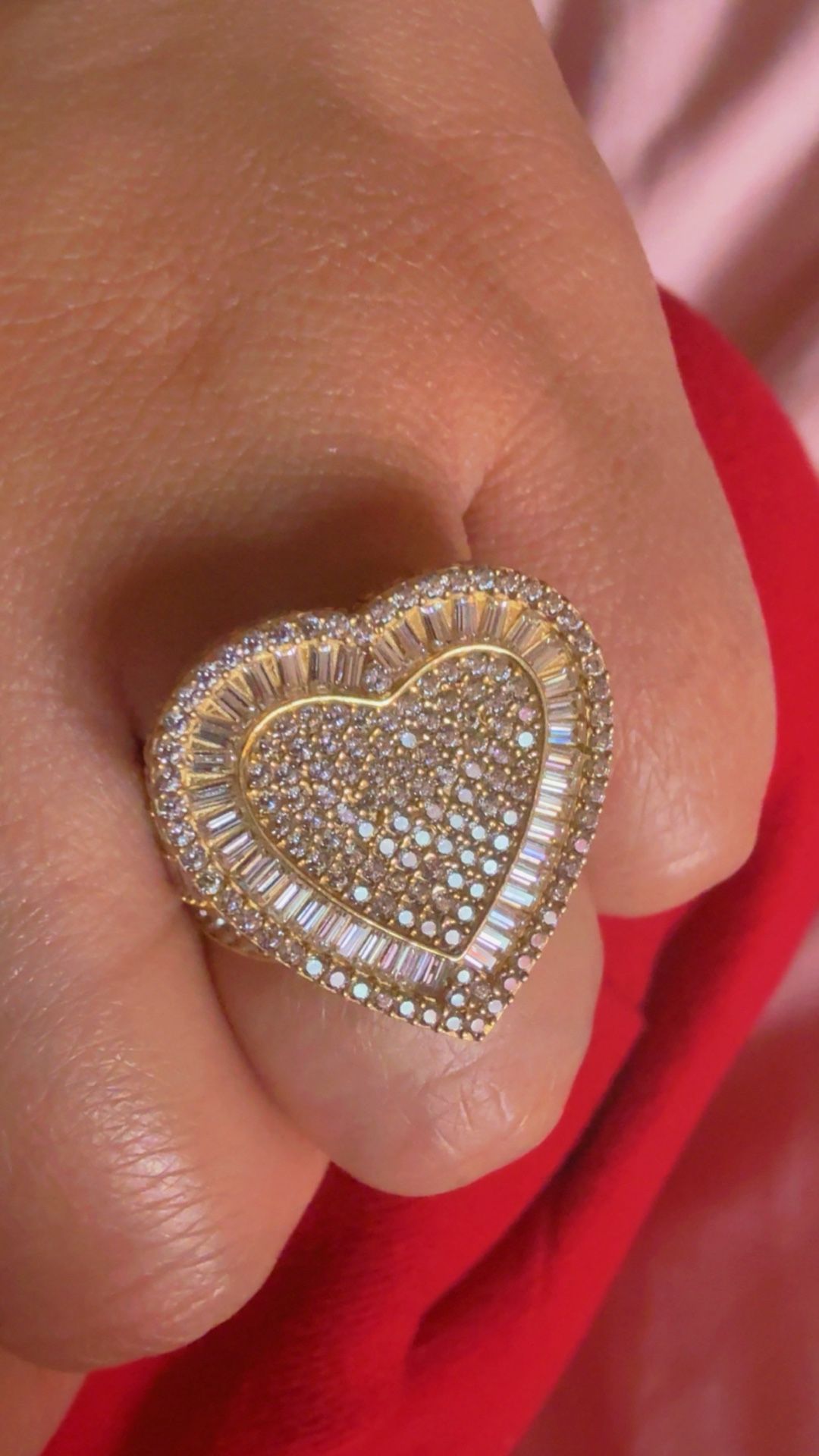 10k Solid gold Princess Cut Heart Ring