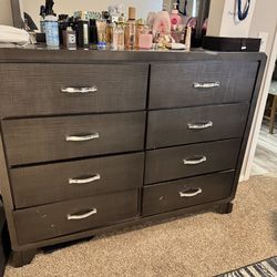 Dresser with mirror and 2 nightstands