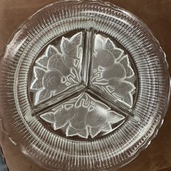 Imperial Glass Intaglio Fruit Relish Tray Vintage