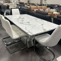 Brand New Elegant Marble Dining Set 