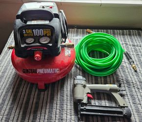 Air compressor and finish nailer setup