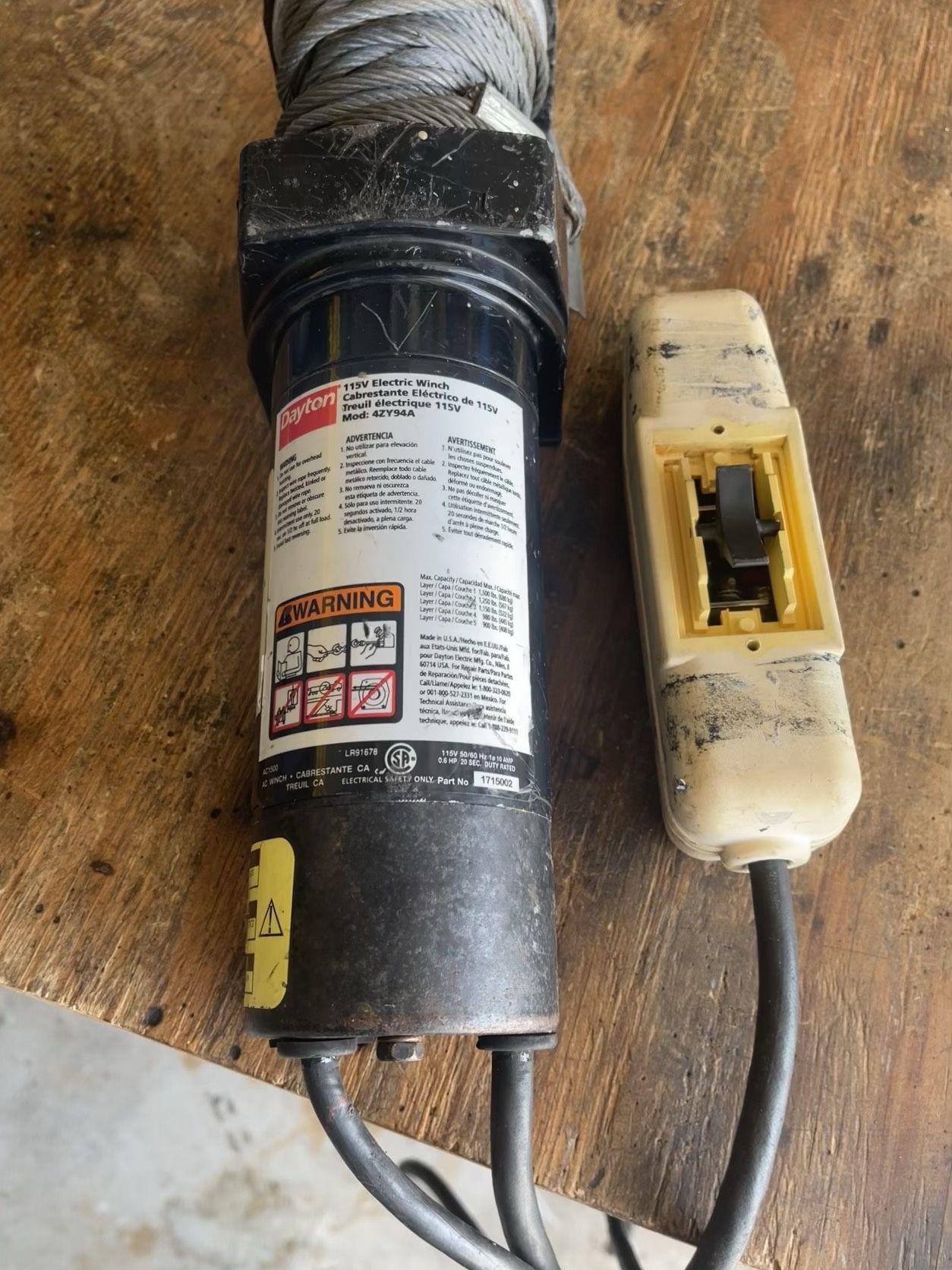 Dayton 110v Electric Winch