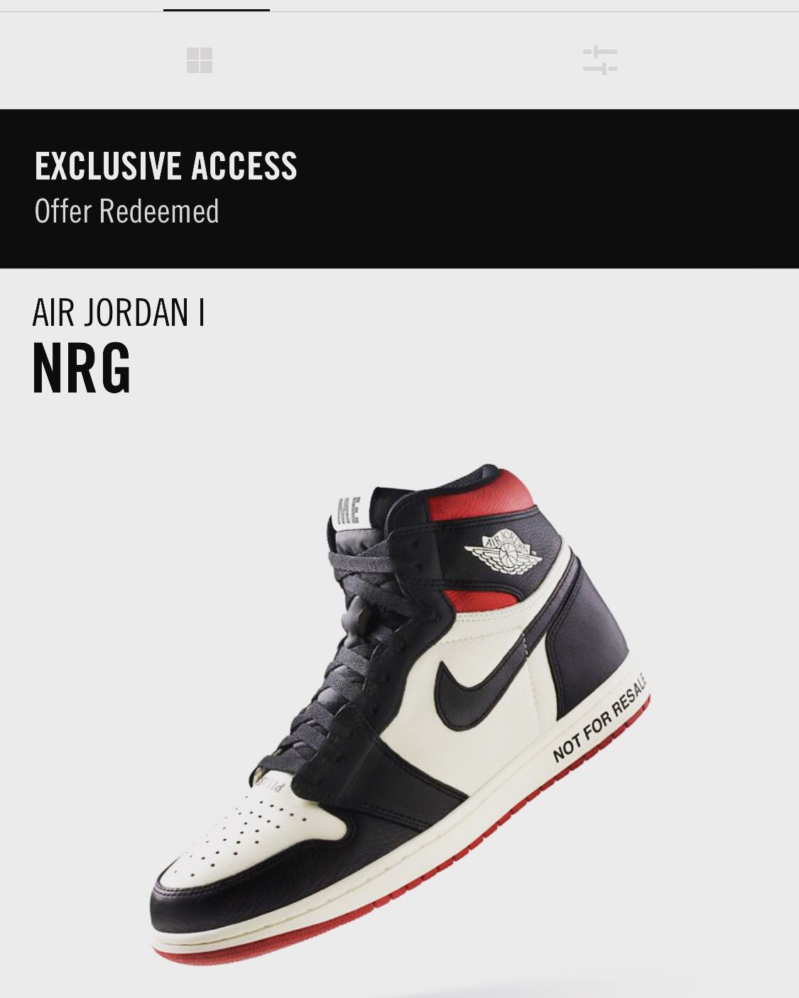 Jordan 1 “not for resale” size 8.5