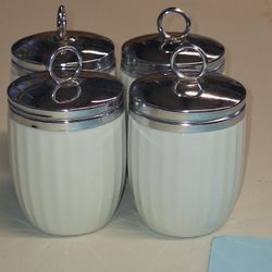 Vintage White Fluted Egg Coddlers 4 Available $11.00 Each  A59T003