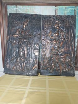 Antique Wall Plaques beautiful Bronze.. Marbach and 410 at 78227 or 1604... Price is for BOTH