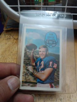 Bob griese 1970 3d Kellogg's card Miami dolphins Hof