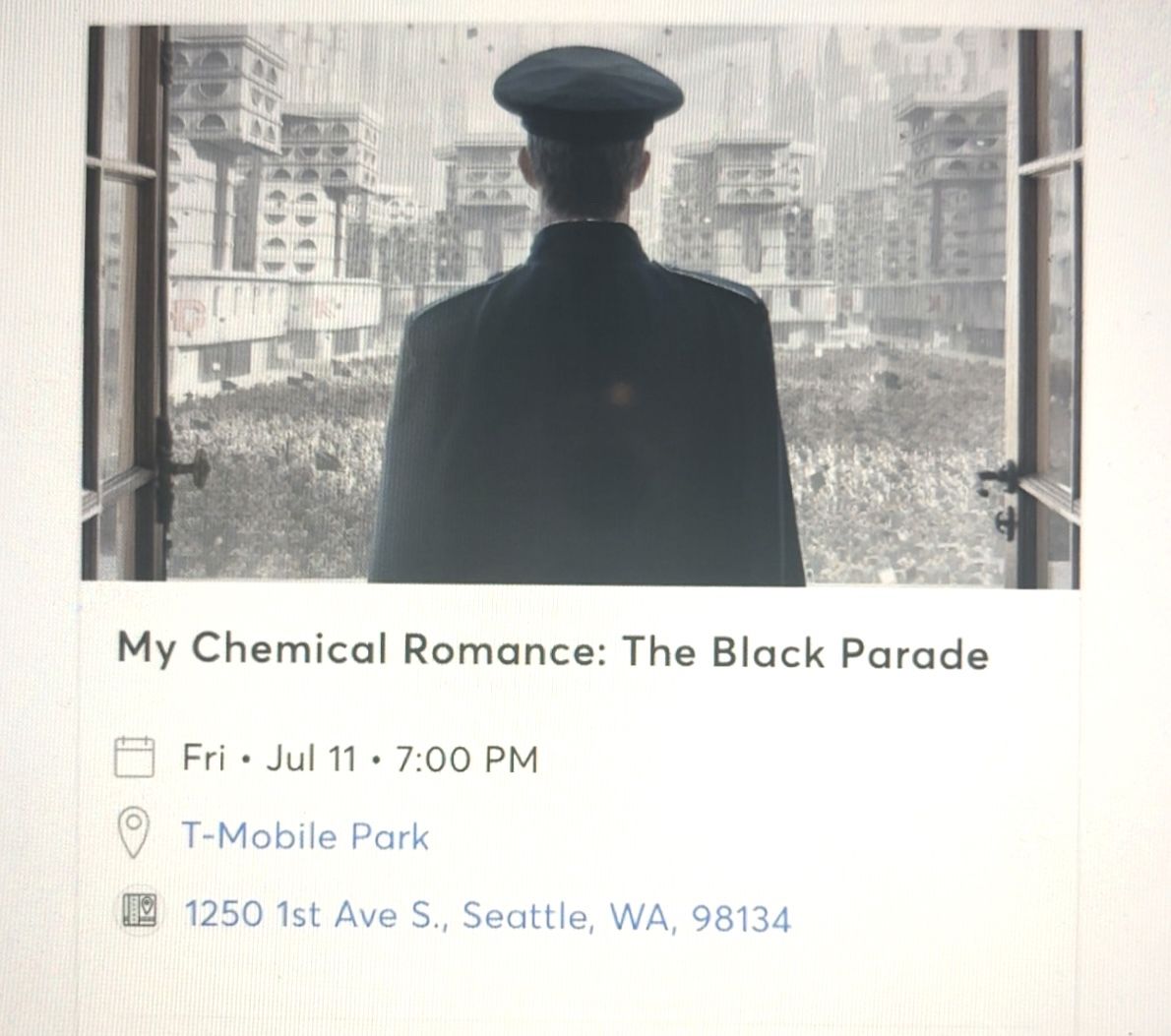 2 My chemical romance tickets for sale!