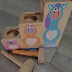 Melissa & Doug Wooden First Play Pound and Roll Stairs 