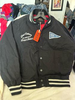 New with tags vintage retired DEUS moto varsity black jacket men's XL