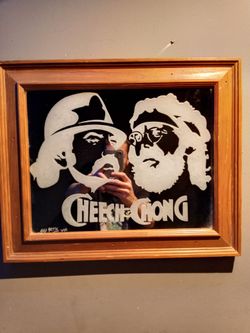 Hand Engraved Cheech And Chong Mirror