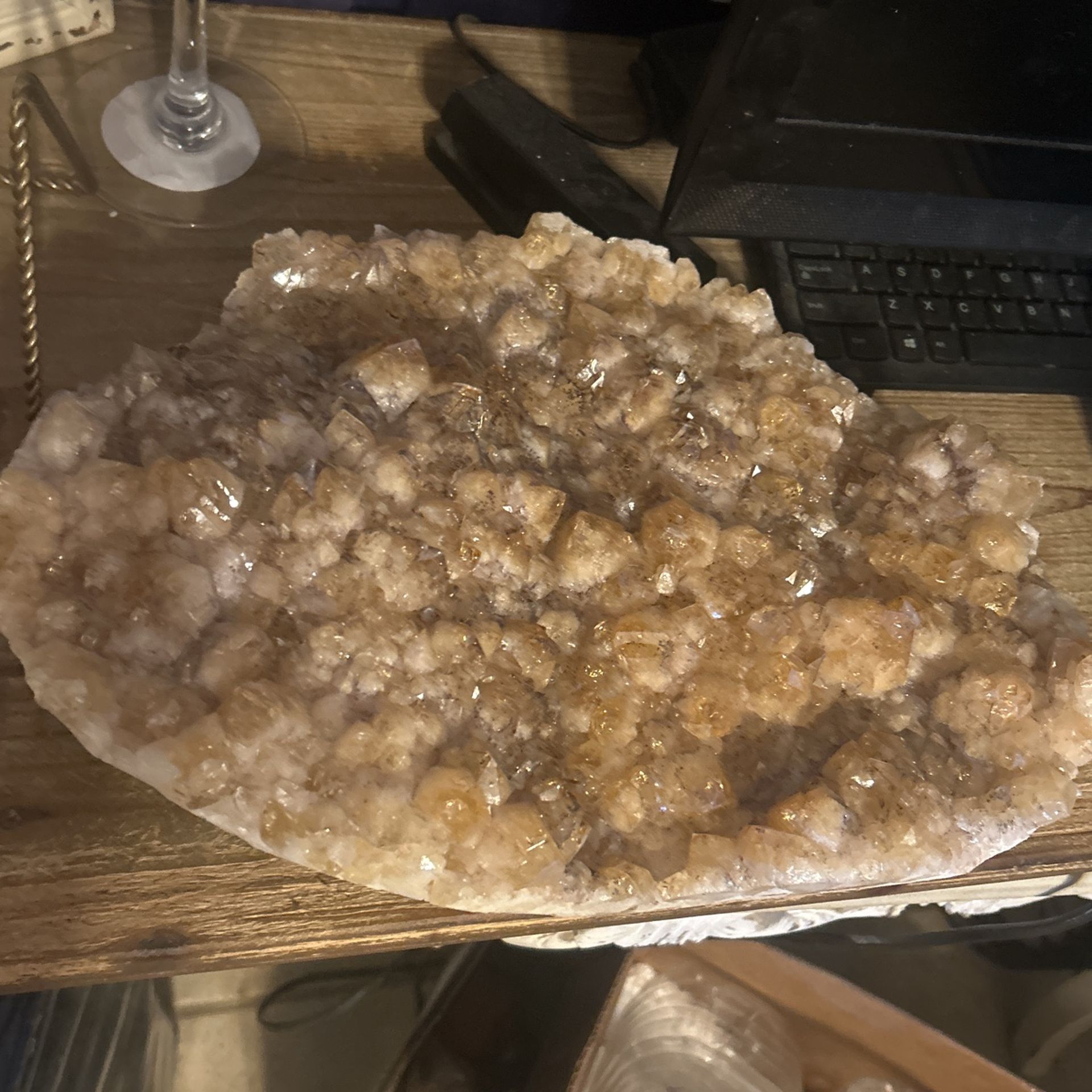 Giant Citrine Druzy Cave 28 Pounds