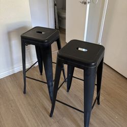 Two Tall Metal Stools