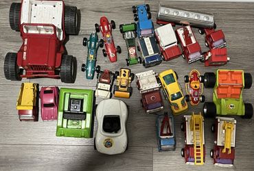 Big Lot Of Vintage Buddy L Japan And Tonka Pressed Steel Jeep Car Truck Tow Gas