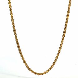 Men’s or Women’s 14k Yellow Gold 28” Inch 3mm Rope Chain Link Necklace GP3126900