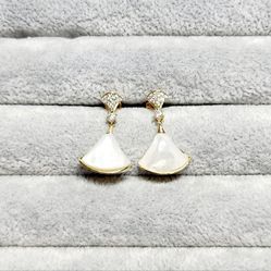 Mother of Pearl & Sapphire Earrings