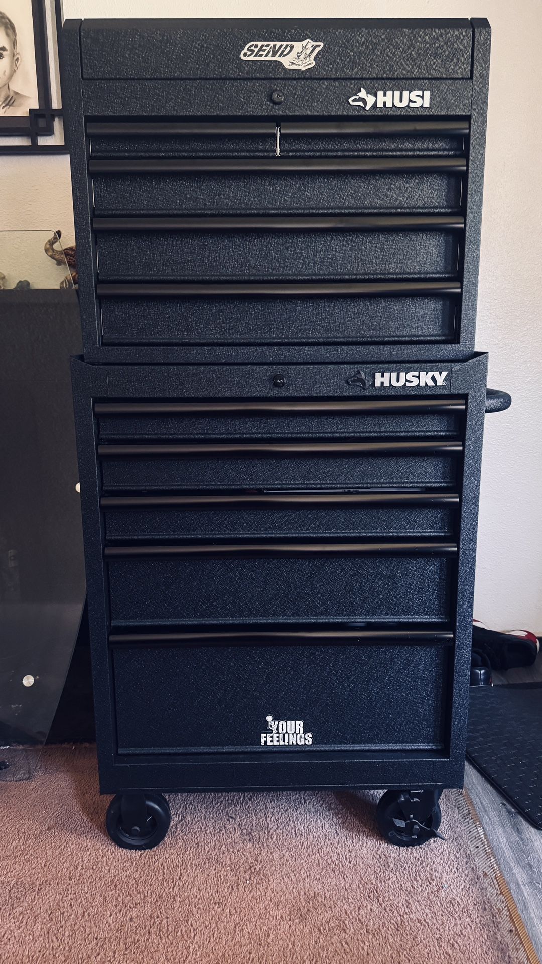 Husky Black Forged Carbon Fiber Style Tool Box Set $550