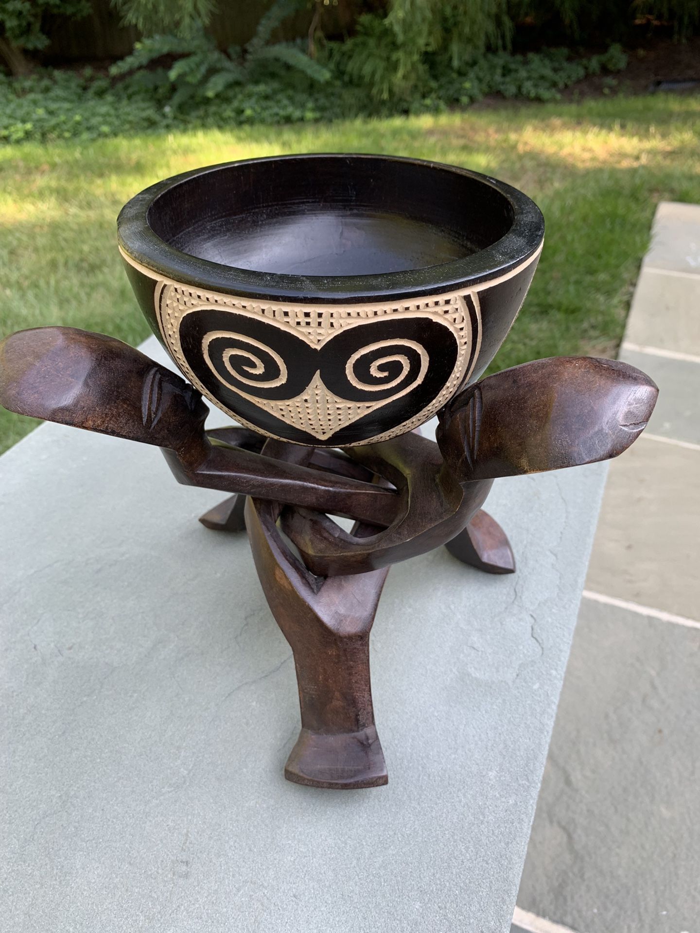 Ghana Foldable Wooden Stand with Wooden Bowl