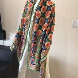 Pakistani/Indian Traditional handmade embroidered Duppatta/wrap/scarf/shawl/new