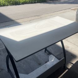White Hobby and Sewing Machine Table with Storage Shelf - Can Also Be Used as Computer Desk
