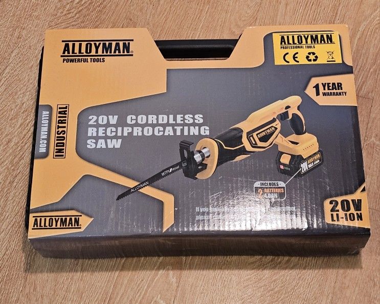 20v Reciprocating Saw With 2 Batteries. Like New. Alloypower.