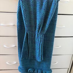 Handmade Blue Knit mermaid Blanket