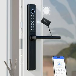 ☆ Electronic Smart Door Lock Fingerprint Door Lock with Keypad，Smart Lock for Front Door Children Proof IC Card, App Control & Mechanical Key