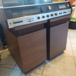  Very Rare Fisher All In One Receiver With 8 Track  ,Record Player And Fisher Speakers 