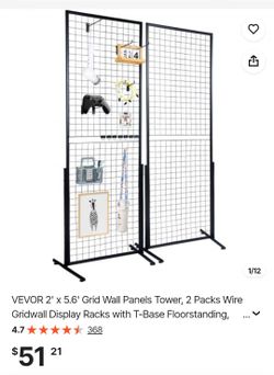 VEVOR Wire Grid Wall Panel Display Rack 2-Pack